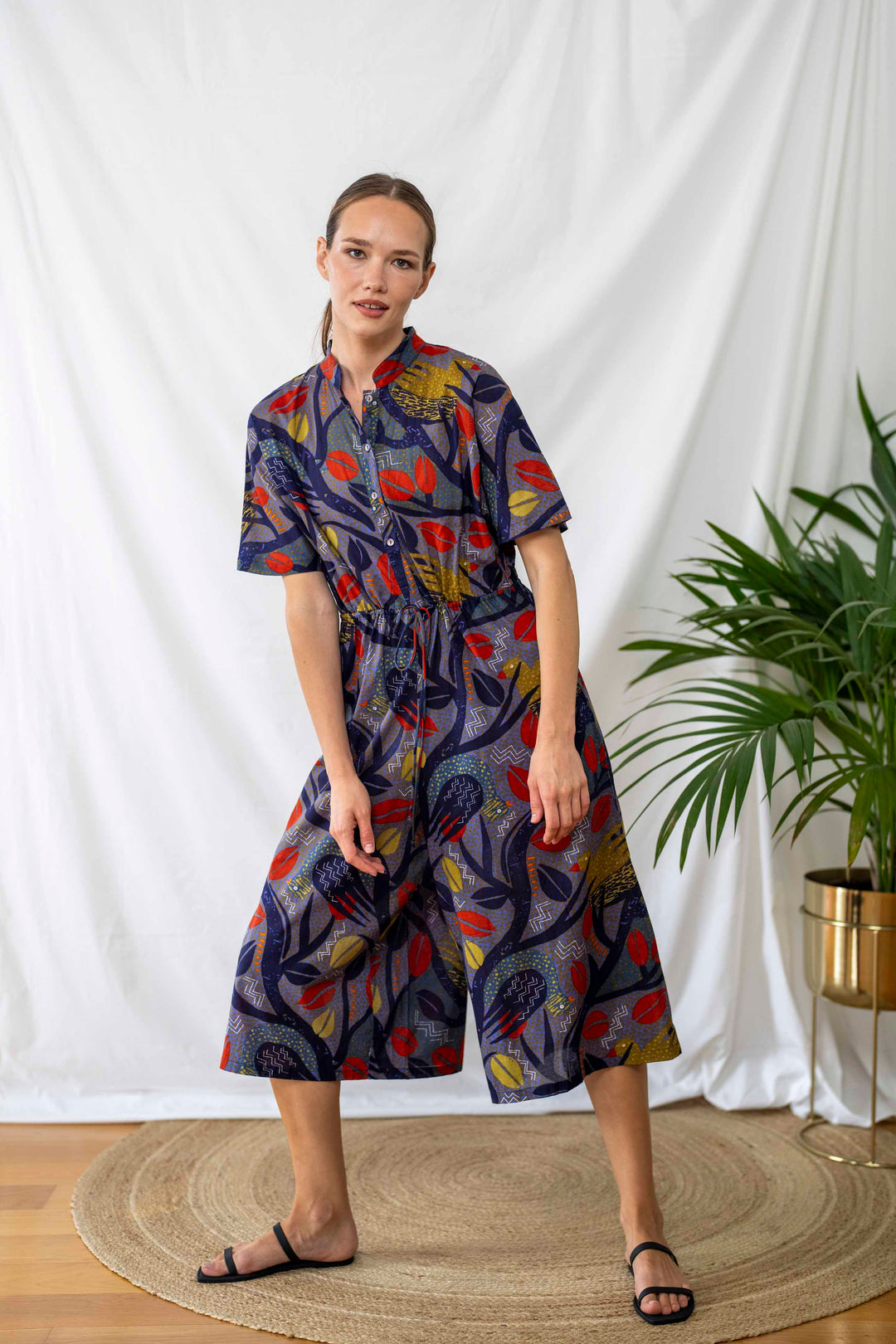 Gal Jumpsuit - The overall is oversized, with elbow-length